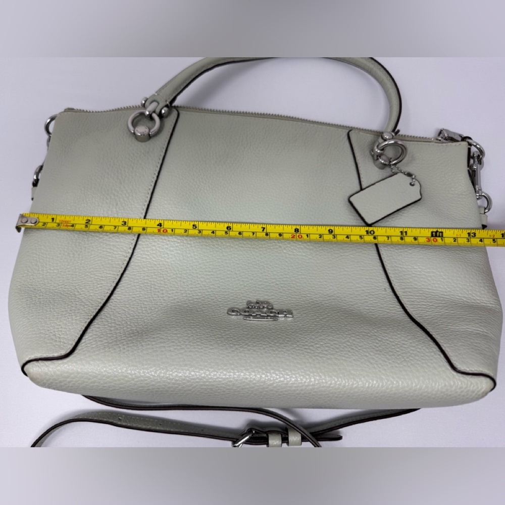 Coach Kasey Satchel Shoulder Bag with Adjustable Strap, in sage green. - Picture 5 of 6